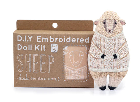 Kiriki Press Embroidered Doll Kit - Sheep