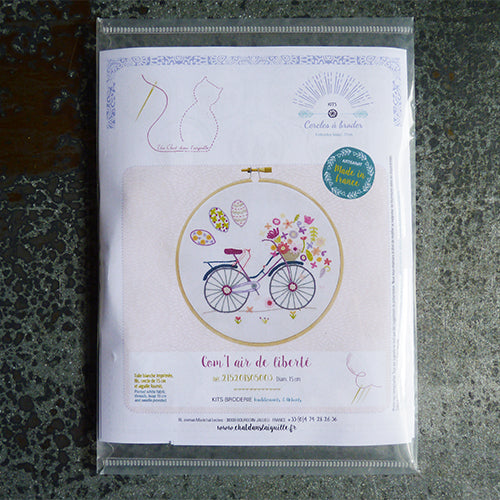Un Chat Embroidery Kit : Air of Freedom Bicycle