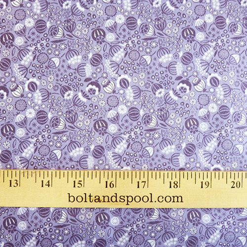 lewis and irene quilting cotton winter garden purple floral