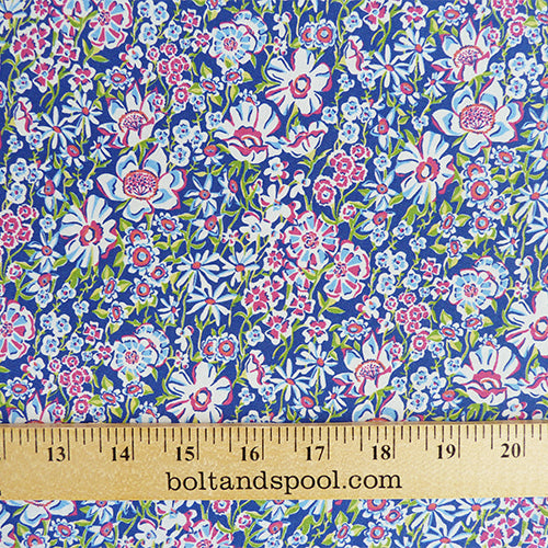 liberty of london kensington silk crepe de chine white garden purple floral