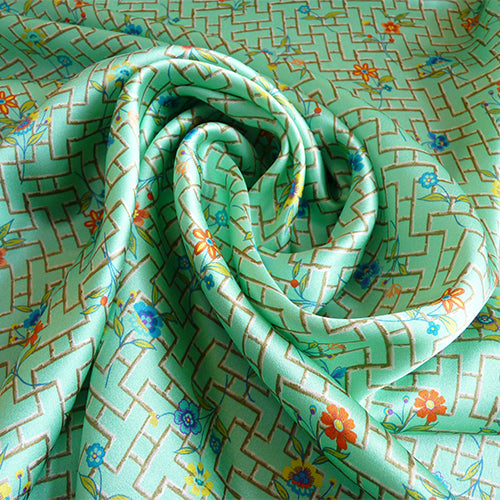 liberty of london belgravia silk satin green pagoda floral