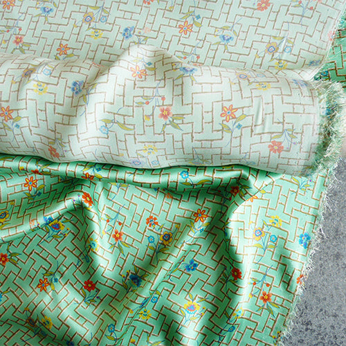 liberty of london belgravia silk satin green pagoda floral