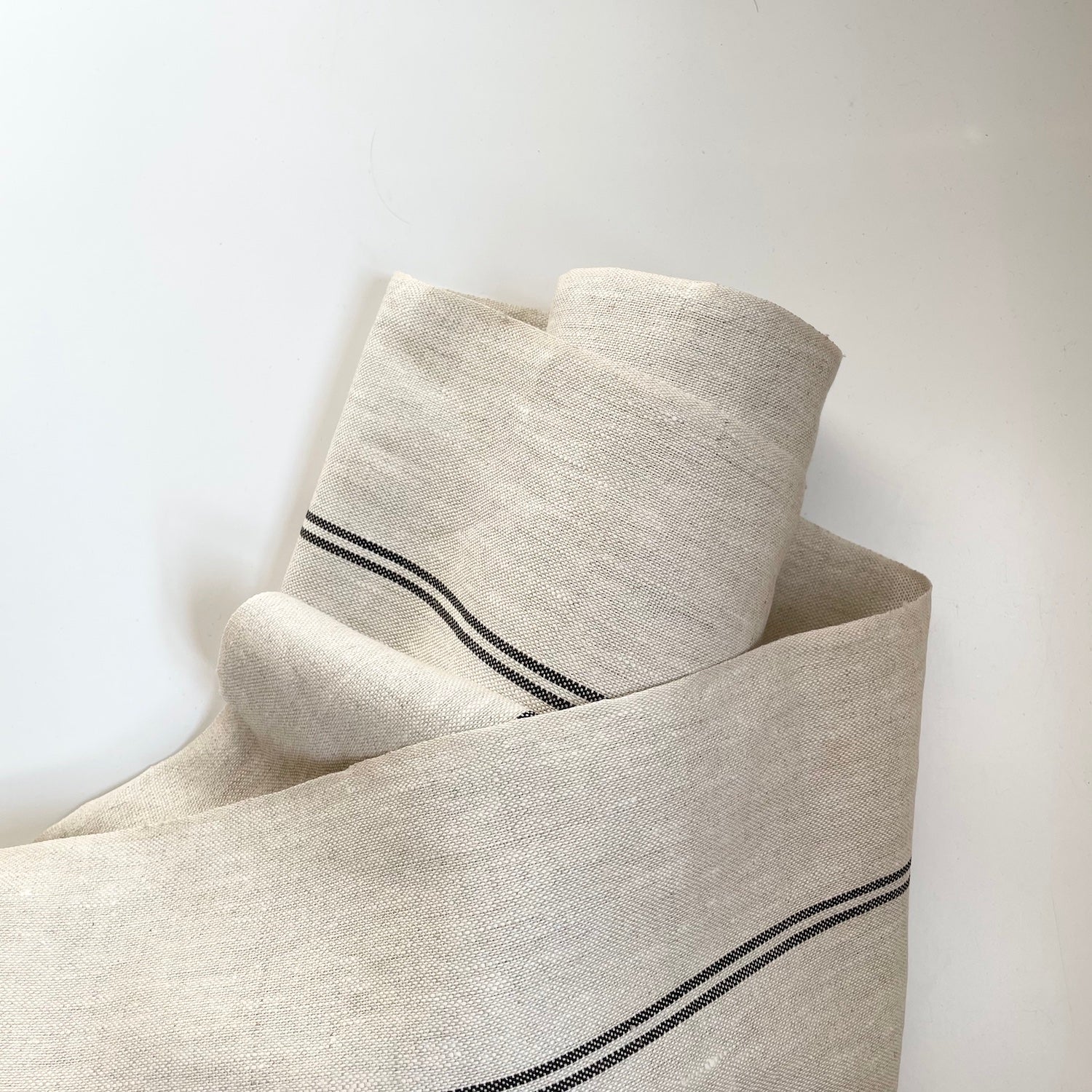 Linnet Linen Towel Cloth - Black Stripes on Oyster