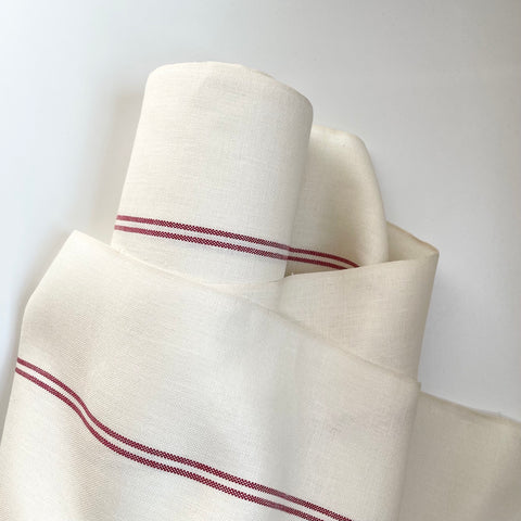 Linnet Linen Towel Cloth - Red on White