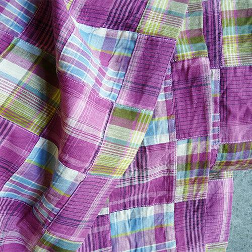 Cotton Patchwork Madras - Pink / Purple / Blue