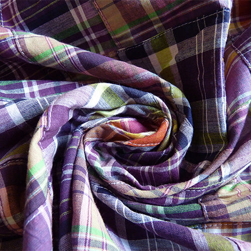 Cotton Patchwork Madras - Purple / Magenta / Green