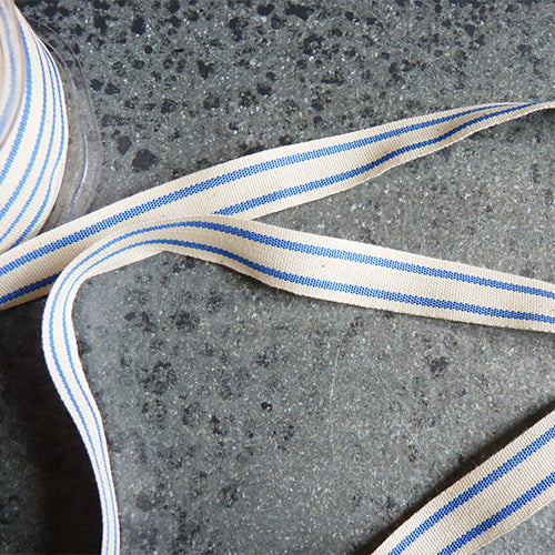 May Arts Ribbon : Striped Cotton Ribbon - Periwinkle
