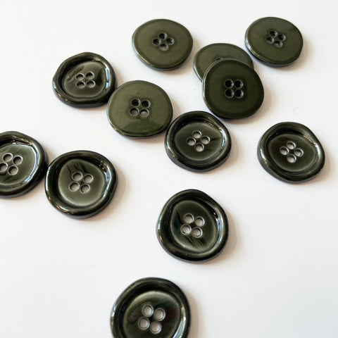 Metal Enamel Button - Hunter Green