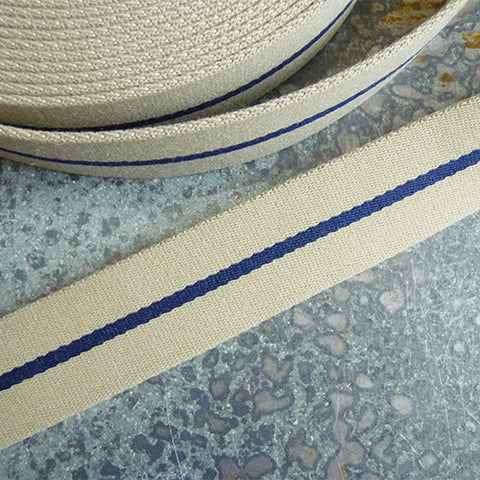 merchant and mills webbing strap beige navy stripe