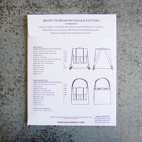 merchant and mills rtr right to roam rucksack sewing pattern