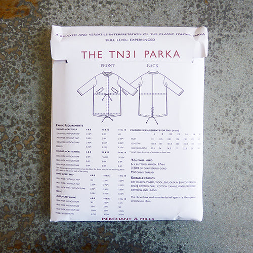 merchant and mills tn31 parka jacket sewing pattern