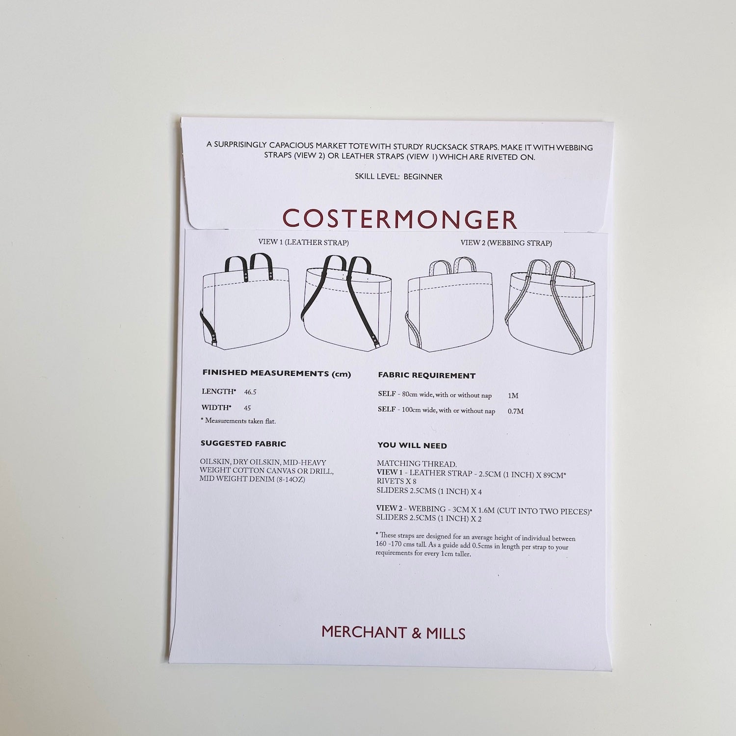 Merchant & Mills Pattern : The Costermonger Bag