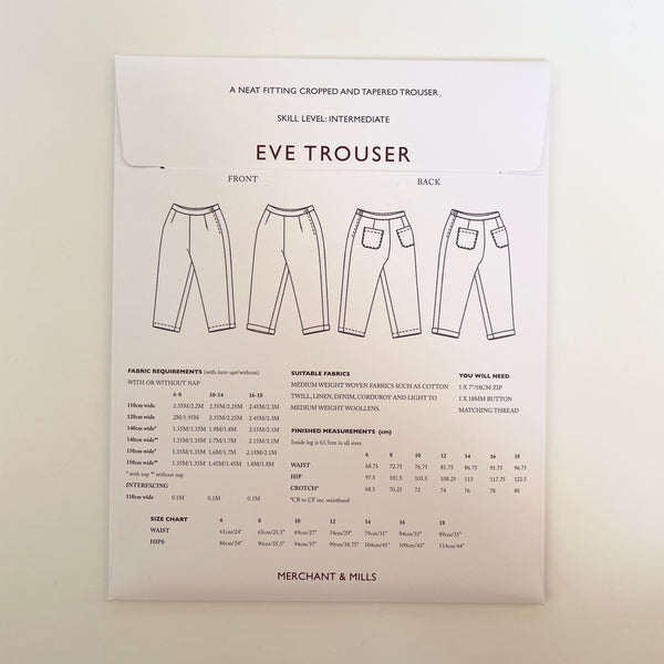 Merchant & Mills Pattern : Eve Trousers