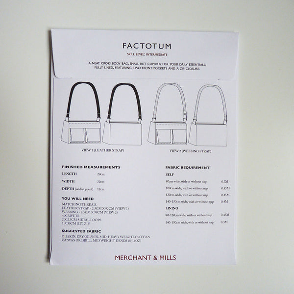 Merchant & Mills Pattern : Factotum Bag
