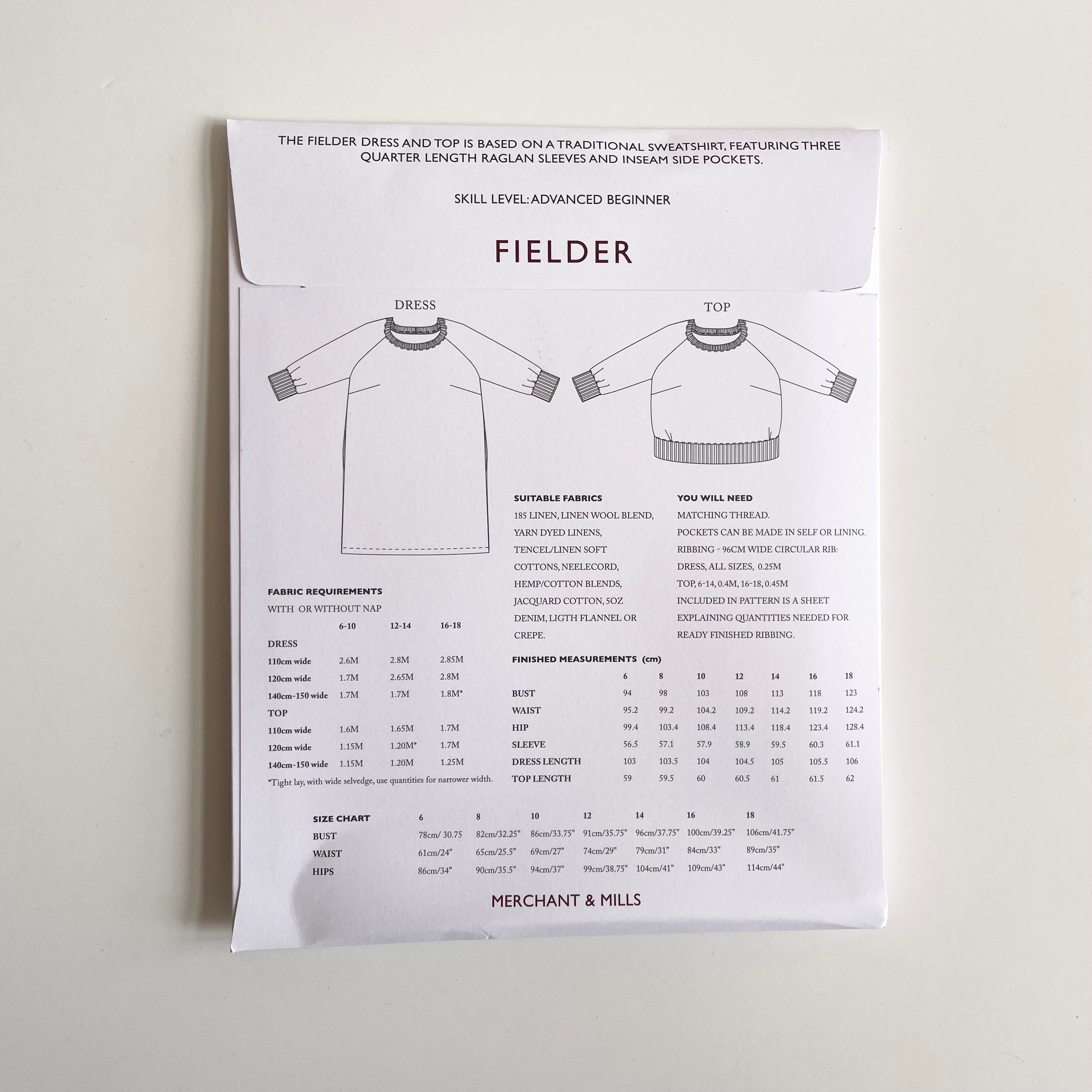 Merchant & Mills Pattern : The Fielder