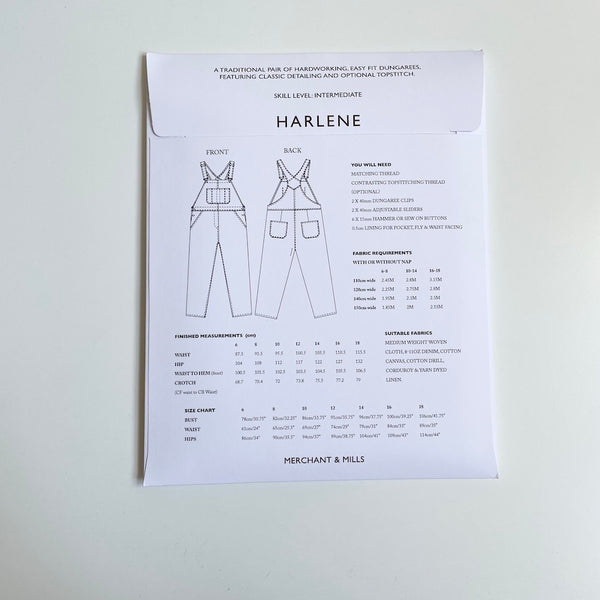 Merchant & Mills Pattern : Harlene Dungarees overalls