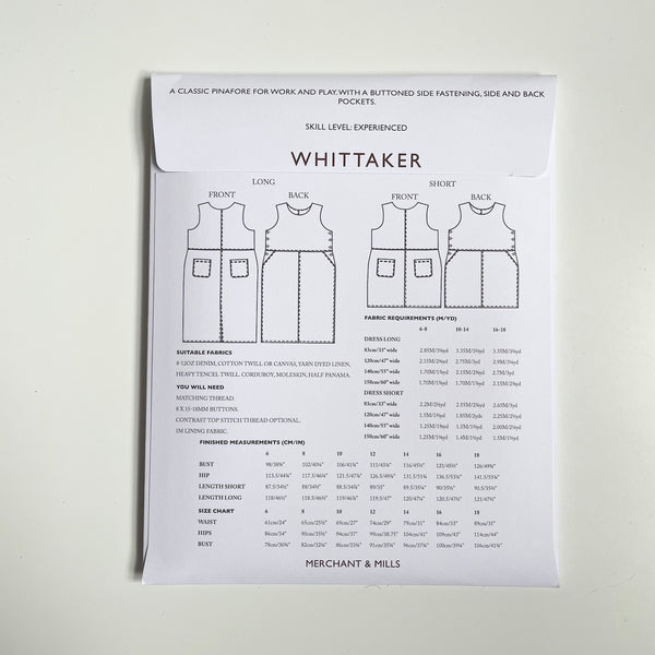 Merchant & Mills Pattern : Whittaker Pinafore