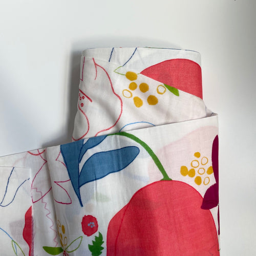 Nani Iro Cotton Double Gauze - Large Floral on White