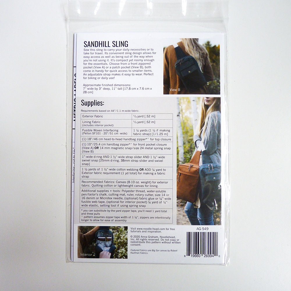 Noodlehead Patterns : Sandhill Sling