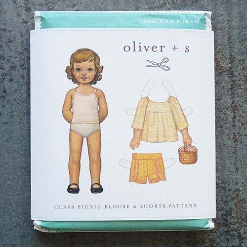 oliver + s Patterns : Class Picnic Blouse & Shorts sewing pattern front
