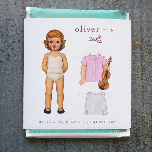 oliver + s music class blouse and skirt sewing pattern front