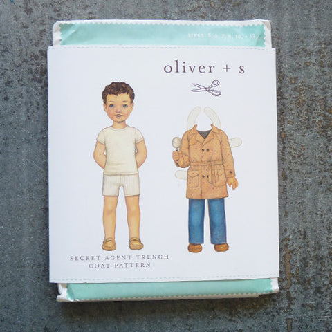 oliver + s secret agent trench coat sewing pattern front