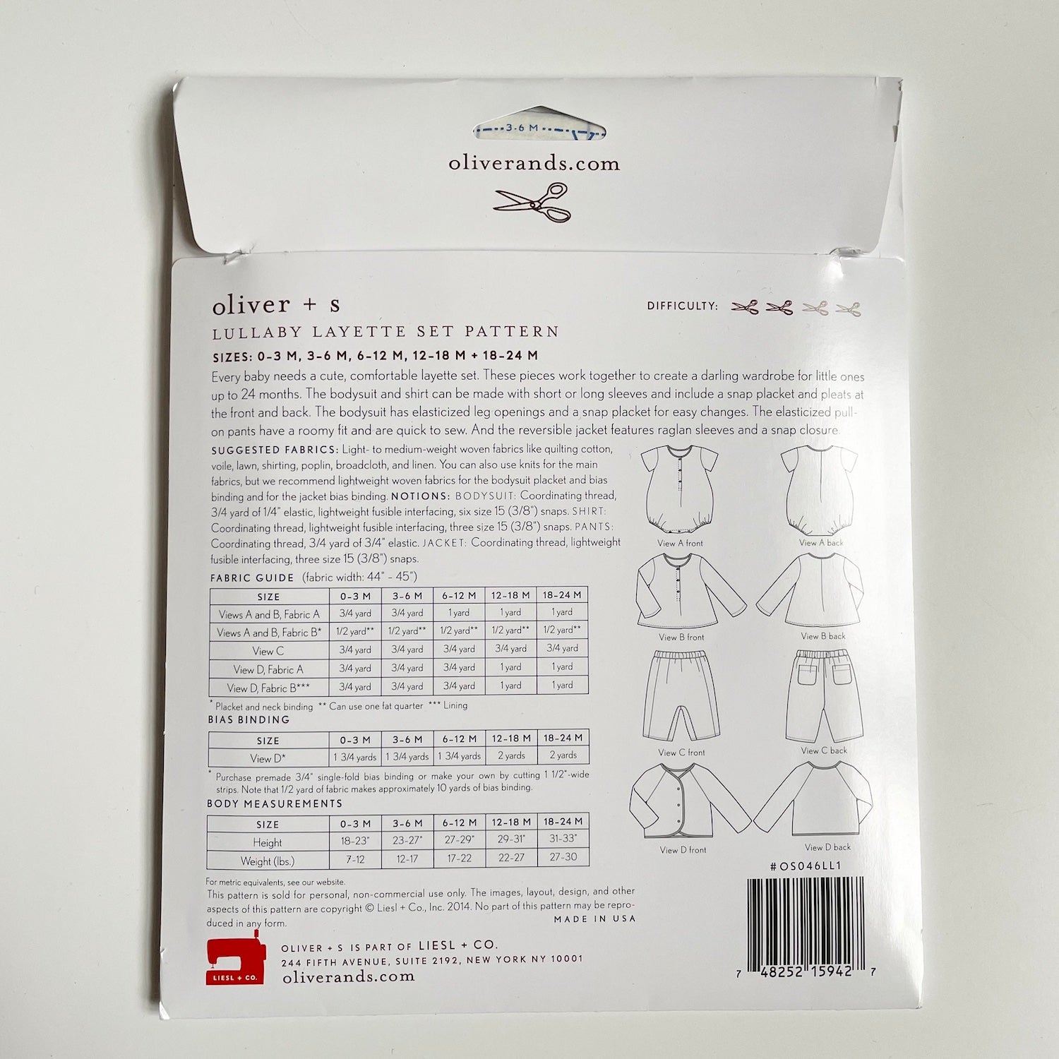 oliver + s Patterns : Lullaby Layette Set Pattern