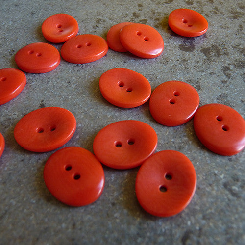 oval corozo button red 2 hole