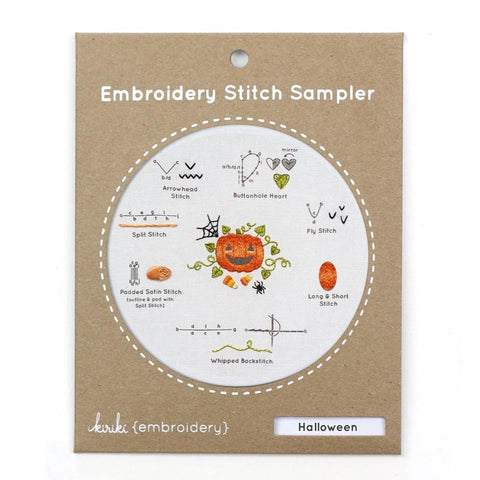 kiriki embroidery stitch sampler halloween