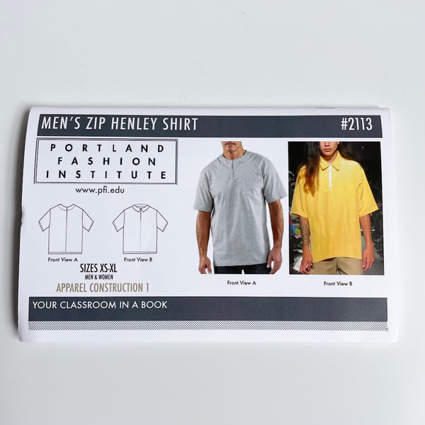 Portland Fashion Institute : Men's Zip Henley Shirt