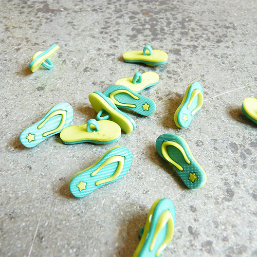 plastic flip flop shank button green