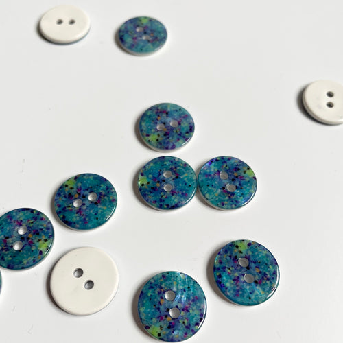 Plastic Confetti Button - Teal