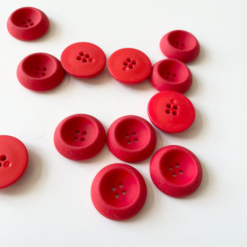 Plastic Crater Button - Red