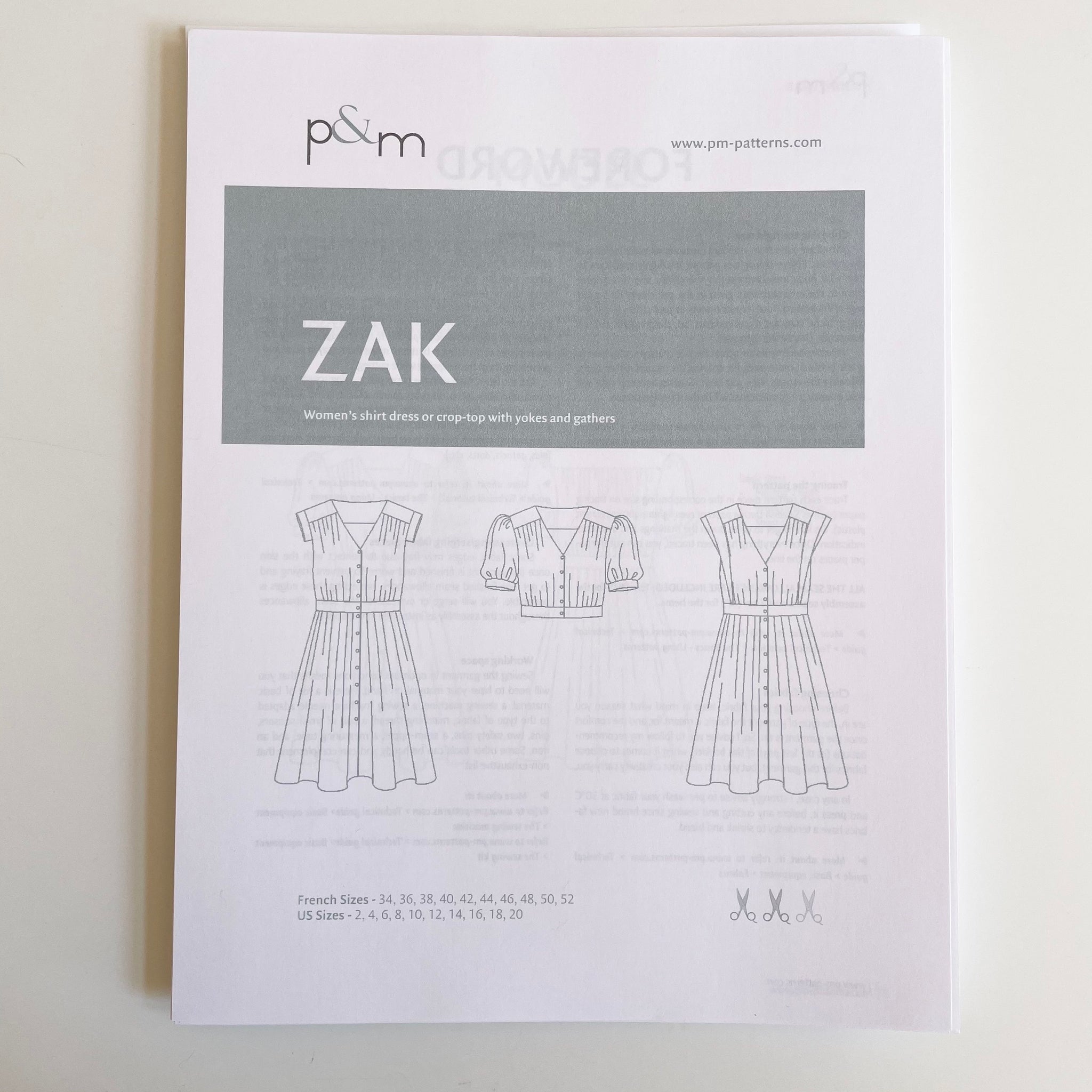 P&M Patterns : Zak Blouse & Dress