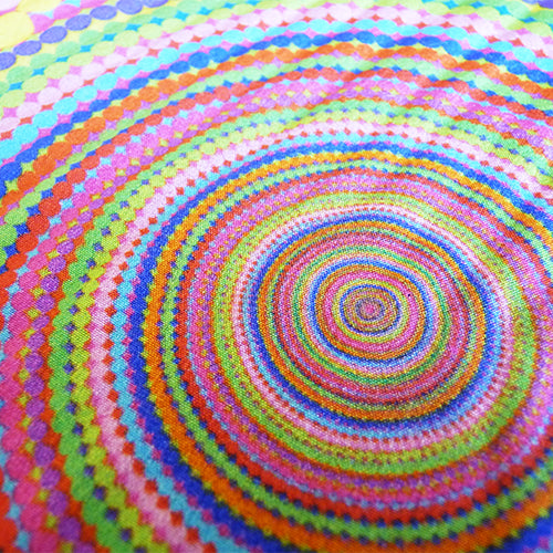 polyester crepe multicolor circles