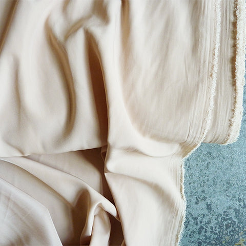 polyester crepe de chine beige nude