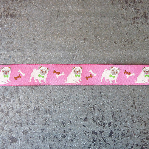 pink pug dog ribbon