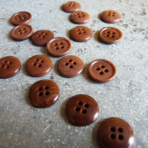 15mm - Four Hole Brown Corozo Button