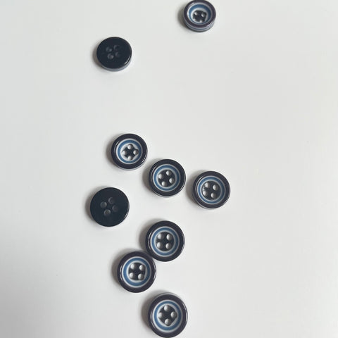 Ringed Button - Navy / Blue