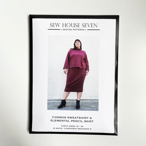 Sew House Seven Patterns : Cosmos Sweatshirt & Elemental Pencil Skirt - Curvy