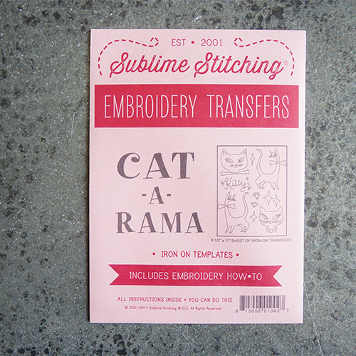 sublime stitching embroidery transfer pattern cat