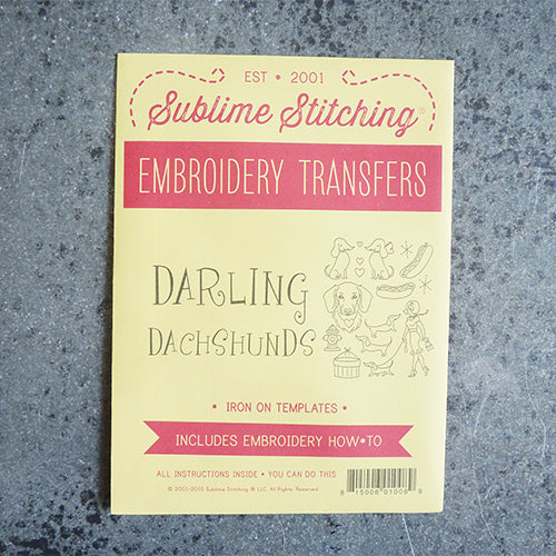sublime stitching embroidery transfer pattern wiener dogs dachsunds