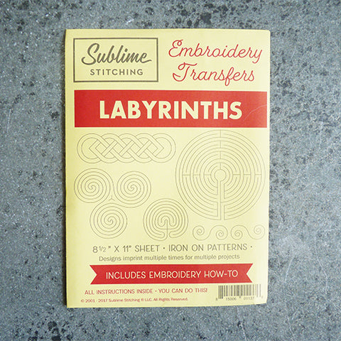 sublime stitching embroidery transfer pattern labyrinths mazes