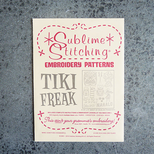sublime stitching embroidery transfer pattern tiki