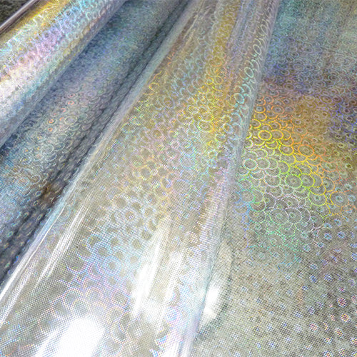 iridescent vinyl plastic polka dots