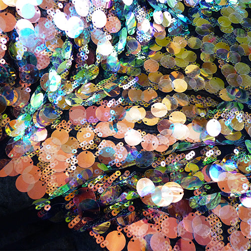 iridescent sequin paiet net tulle copper multicolor