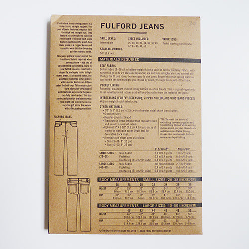 Thread Theory : Fulford Jeans sewing pattern