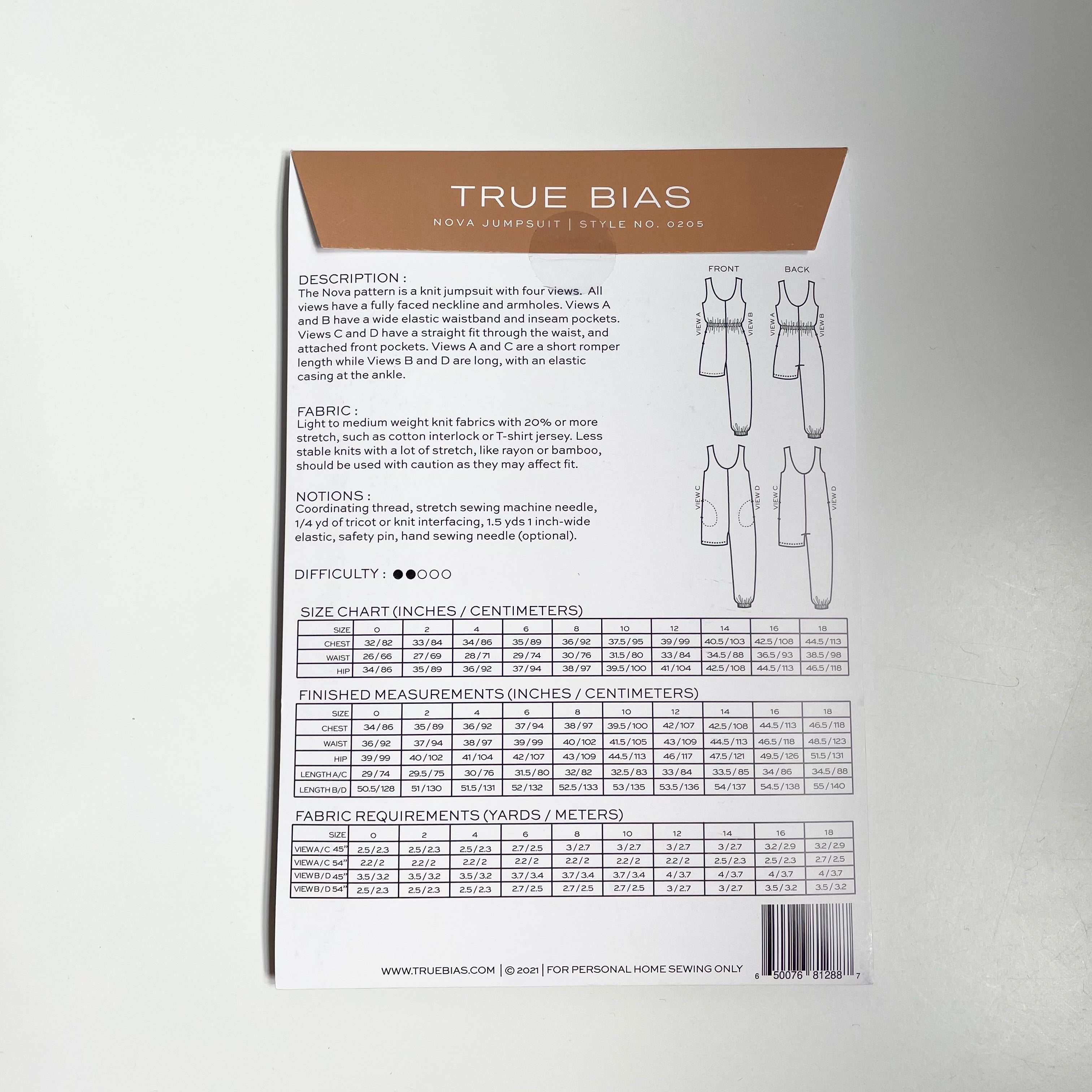 True Bias : Nova Jumpsuit (sizes 0-18)