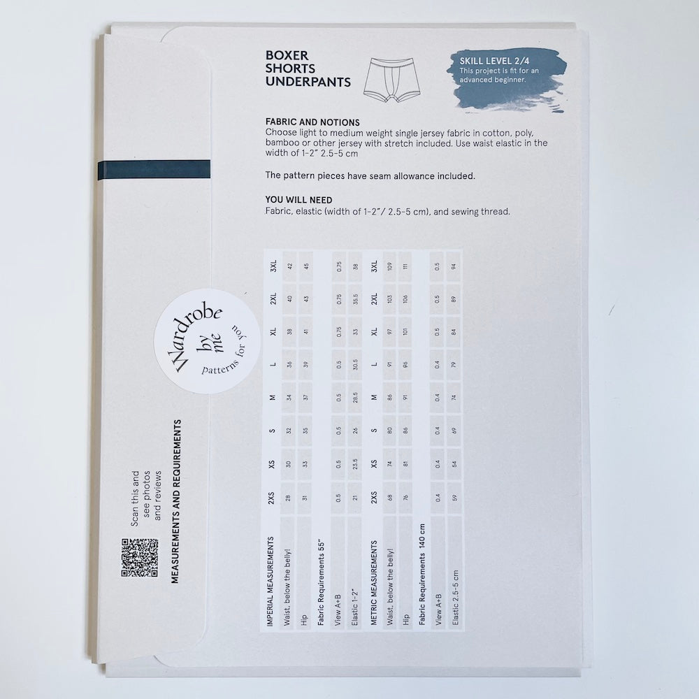 Wardrobe by Me : Boxer Briefs Underpants sewing pattern
