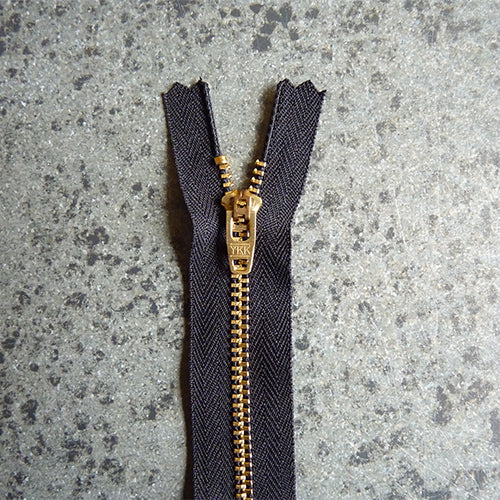 9 inch black brass zipper